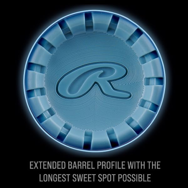 Blue circular object with a logo on a black background