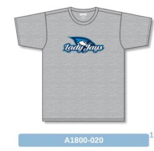 Mississauga Lady Jays Spirit Wear – T-Shirts - Lady Jays Bird grey Tee