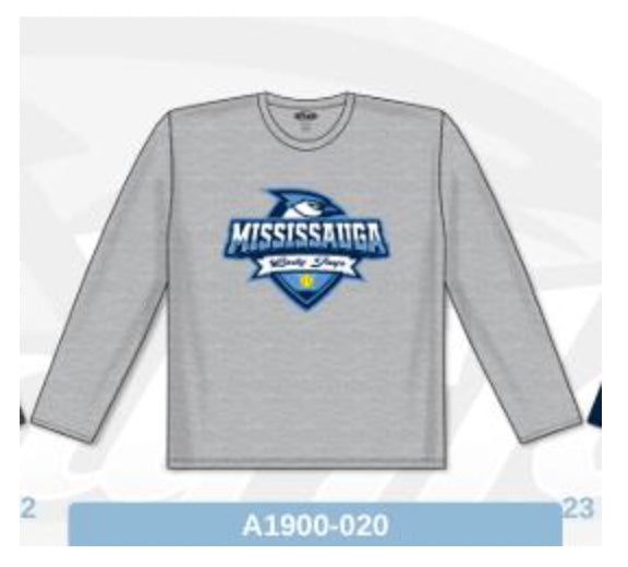 Mississauga Lady Jays Spirit Wear - T-Shirts – Statement Logo Sleeve Grey Shirt