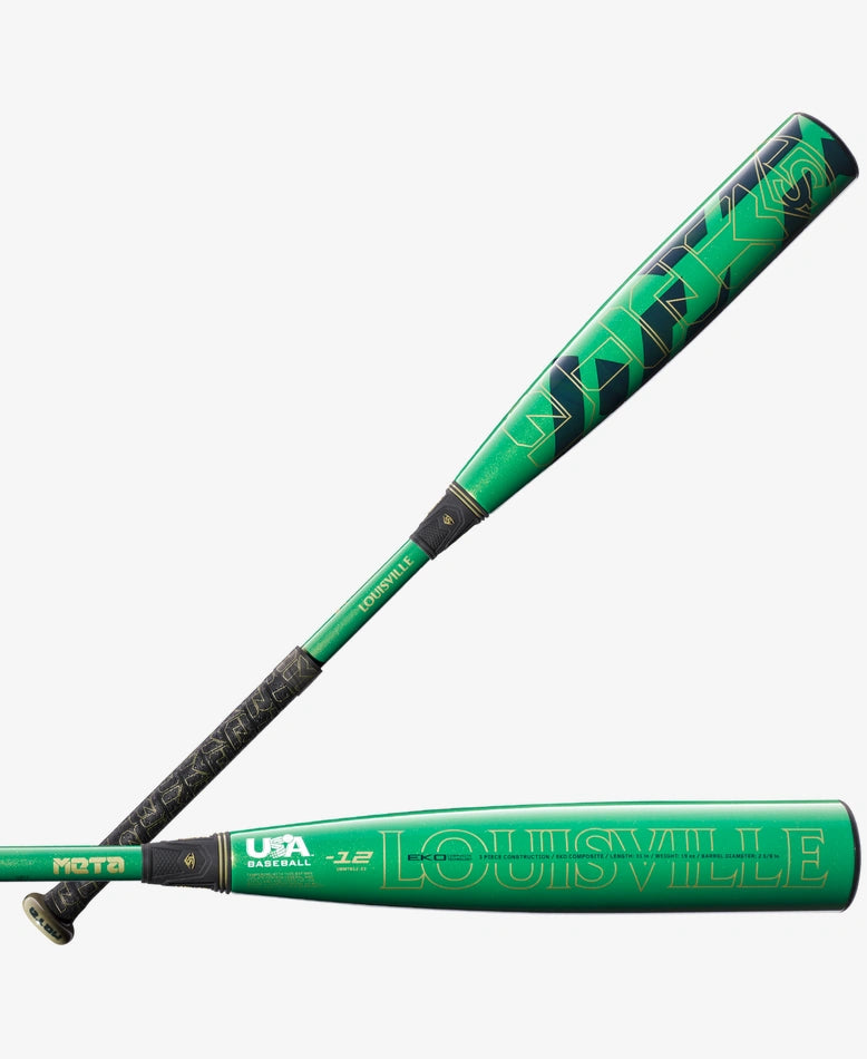 Adult Louisville Slugger Green Baseball Bats -META BBCOR -3