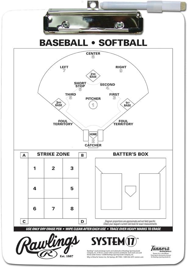 Rawlings | Dry-Erase Coach's Clipboard | Baseball/Softball