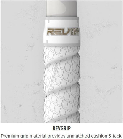 White grip tape with 'REVGRIP' branding on a gray background