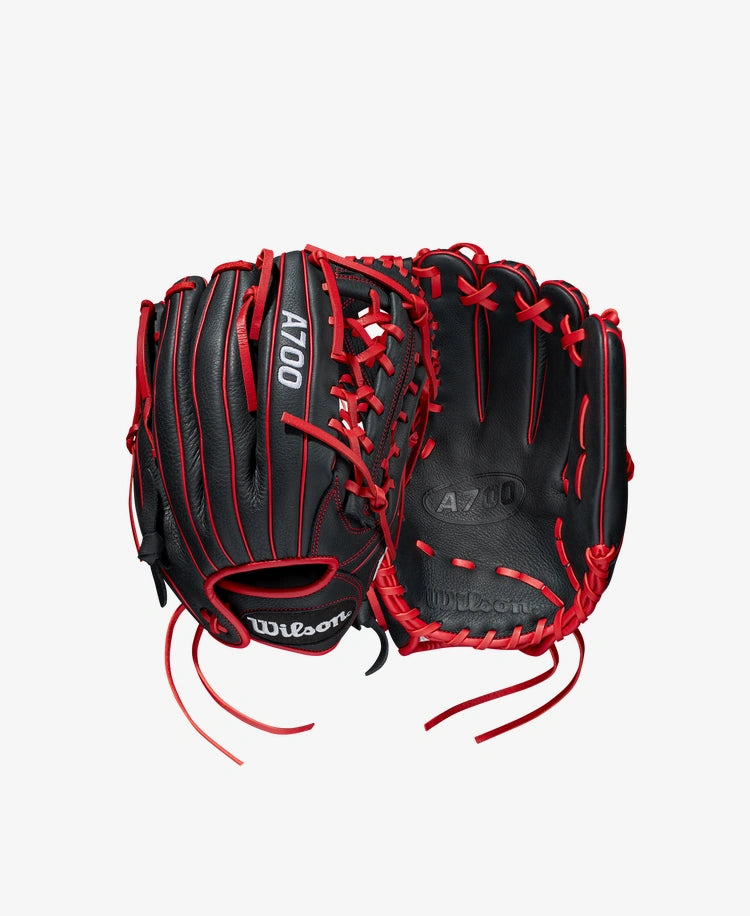 Wilson A700 Baseball 12 12 Black/Black/Red