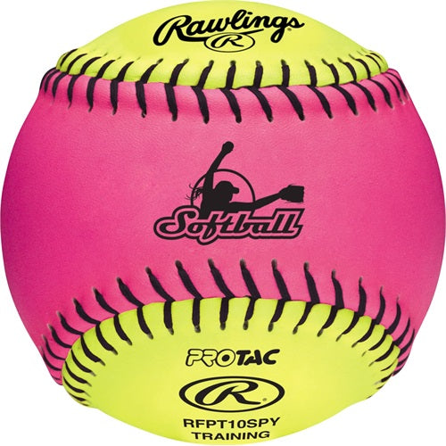 2026 Rawlings 10-Inch Optic Pink/Optic Yellow Indoor Soft Training Ball