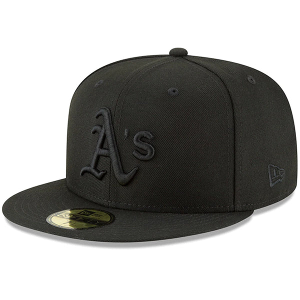New Era 59FIFTY Oakland Athletics Black Black Fitted Caps