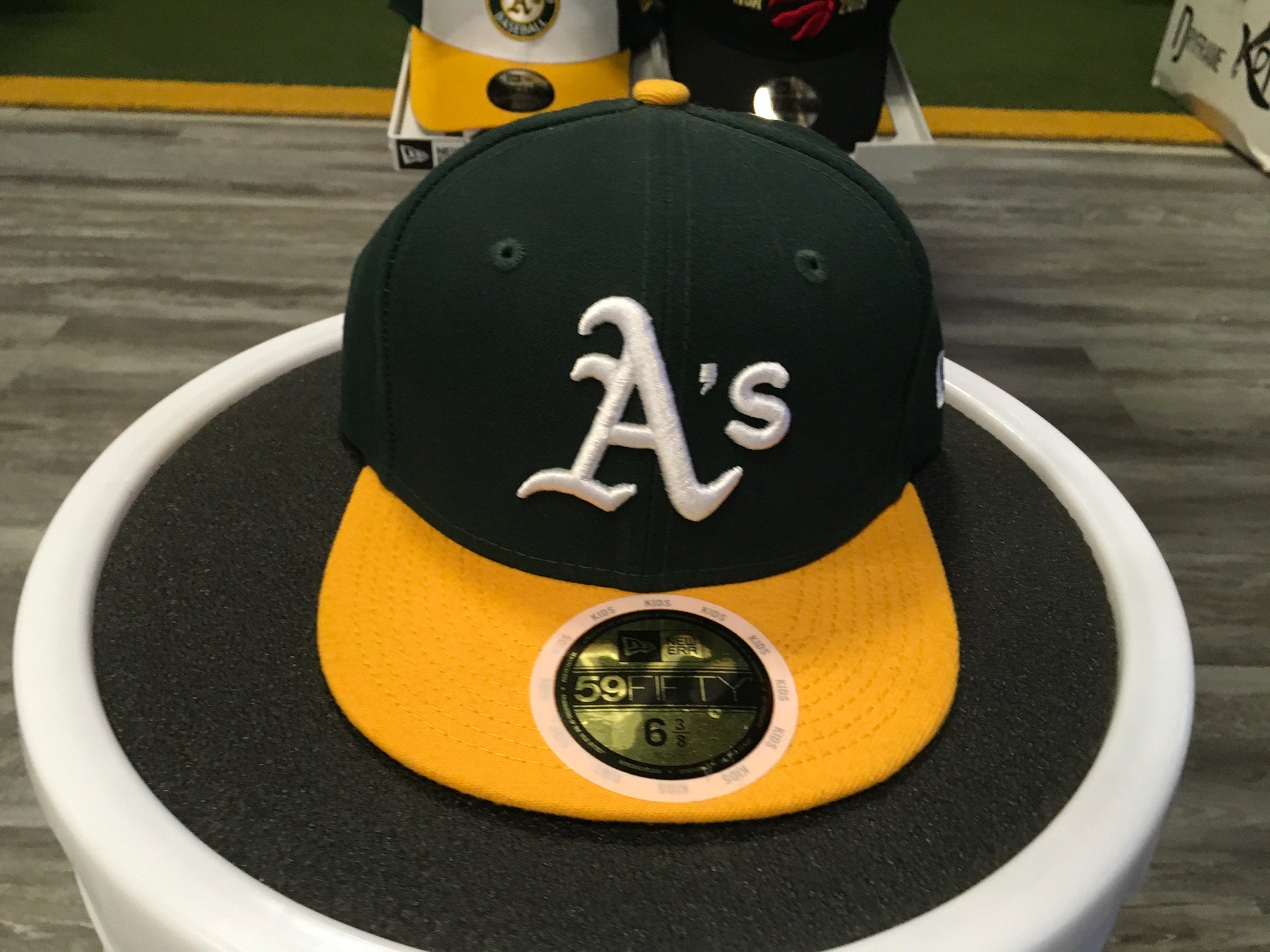 New Era 59Fifty Green A's Hat with YELLOW Brim – Baseline Sports